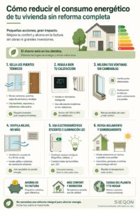 Infografía para reducir consumo energético en una vivienda