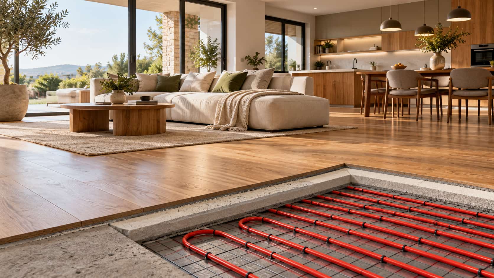 casa con suelo radiante
